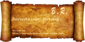Bernsteiner Roland névjegykártya